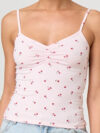 Cherry Print V-Neck Cami Crop Top