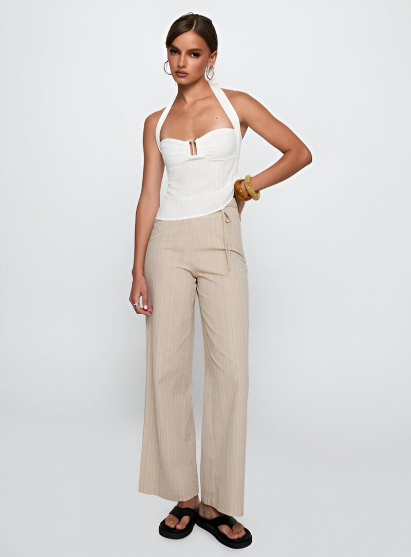 Y2K Off Shoulder Backless Pleated Camisole Top for Women - Summer Beachwear - Image 5