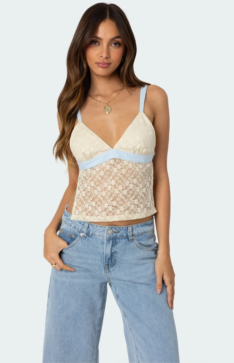 Vintage Lace Patchwork Backless Camisole for Women - Image 2