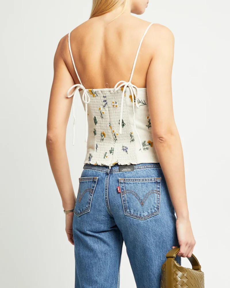 Y2K Floral Backless Spaghetti Strap Crop Top - Image 3