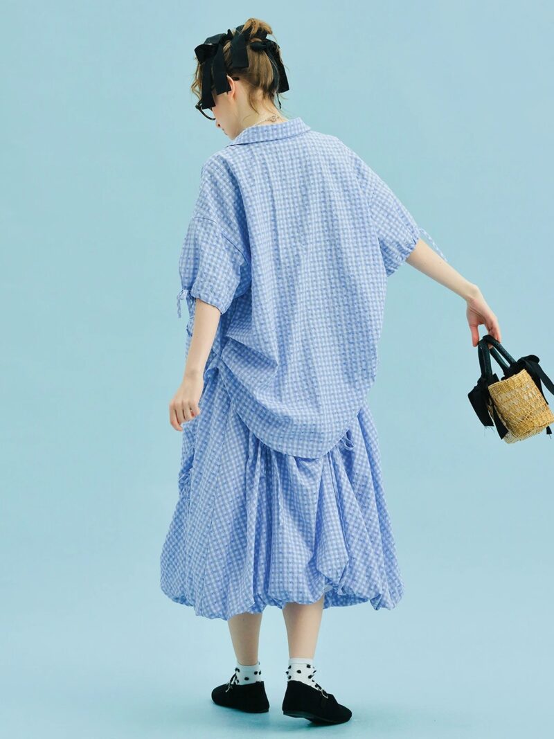 Summer Checkered Lace Short Sleeve Shirt - Image 4