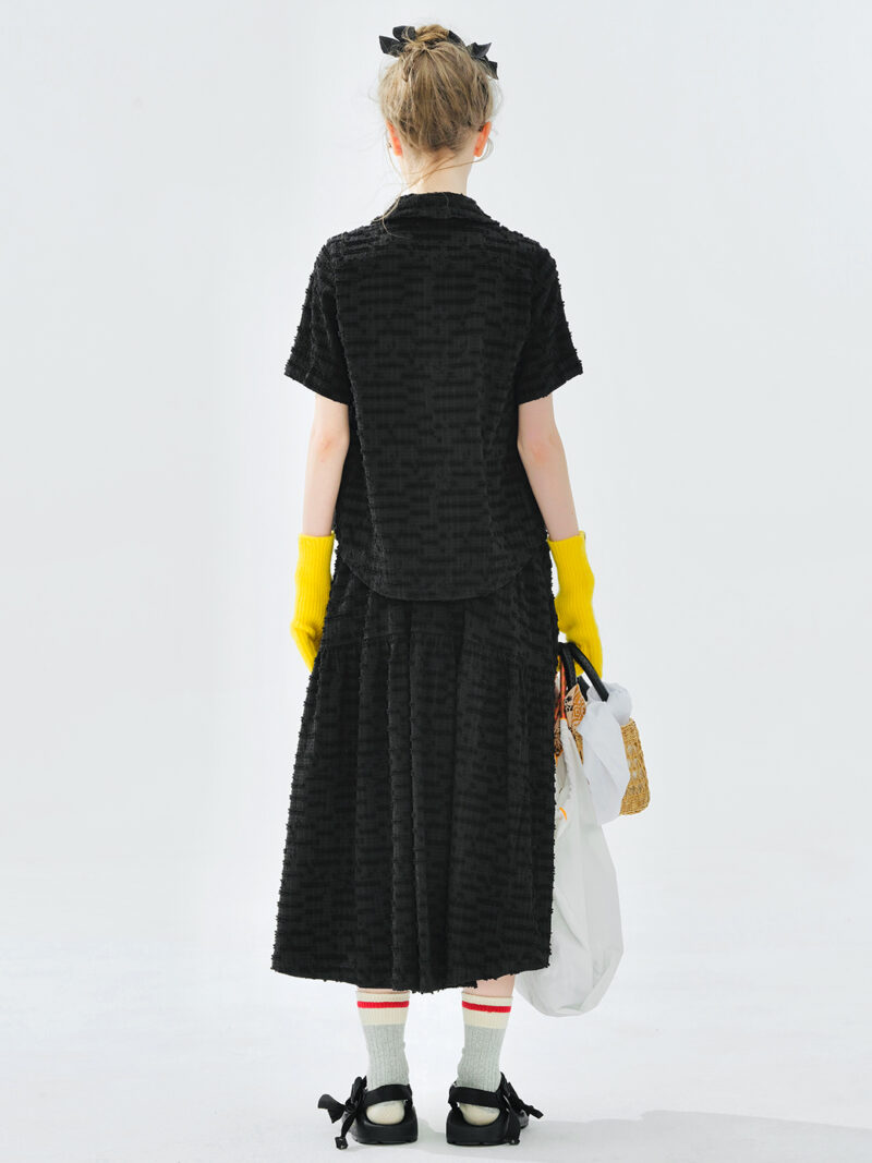 Summer Textured Bow Shirt for Women - Image 3