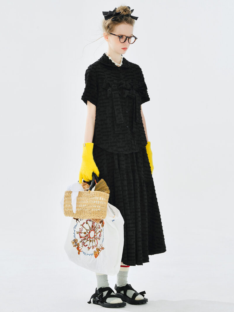 Summer Textured Bow Shirt for Women - Image 4