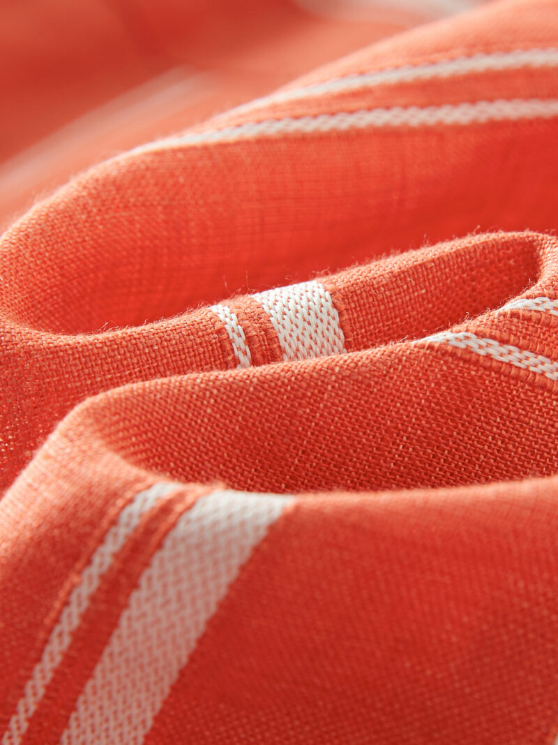 Red Striped Linen Blend Loose Shirt for Women – Summer Old Money Style - Image 5