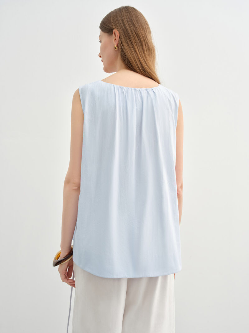 Women's Sleeveless Cotton Wave Beaded Summer Top - Image 5