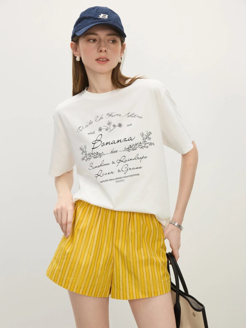 Floral Letter Print Casual T-Shirt for Women - Image 2