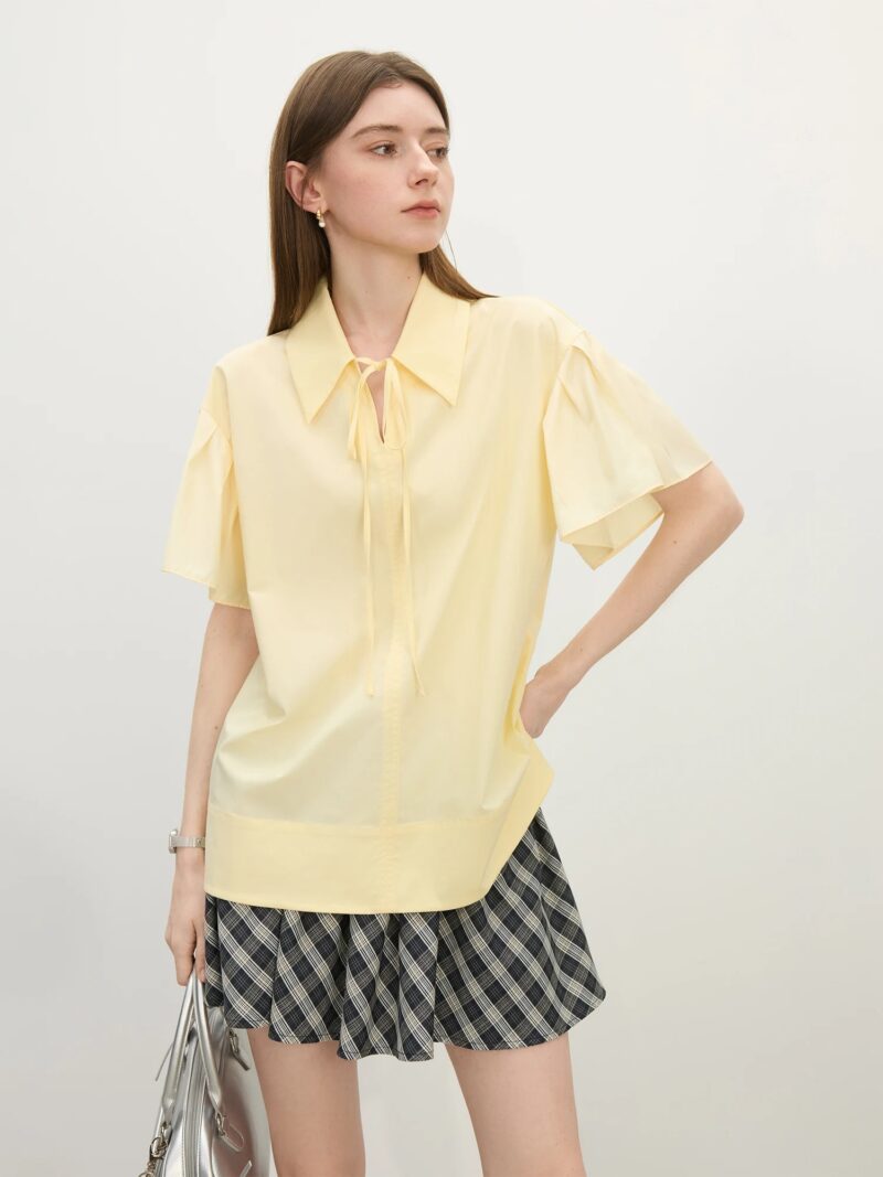 Sweet Collage V-Neck Loose Fit Summer Shirt for Women - Image 5