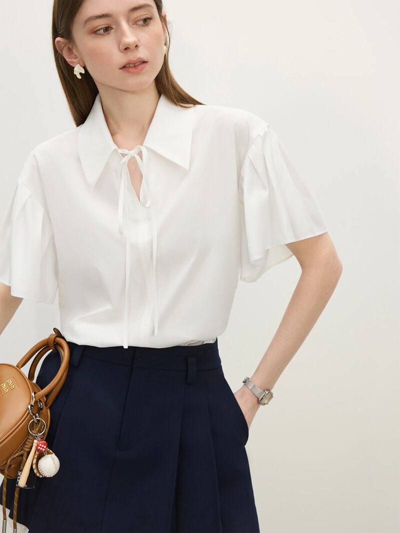 Sweet Collage V-Neck Loose Fit Summer Shirt for Women - Image 2