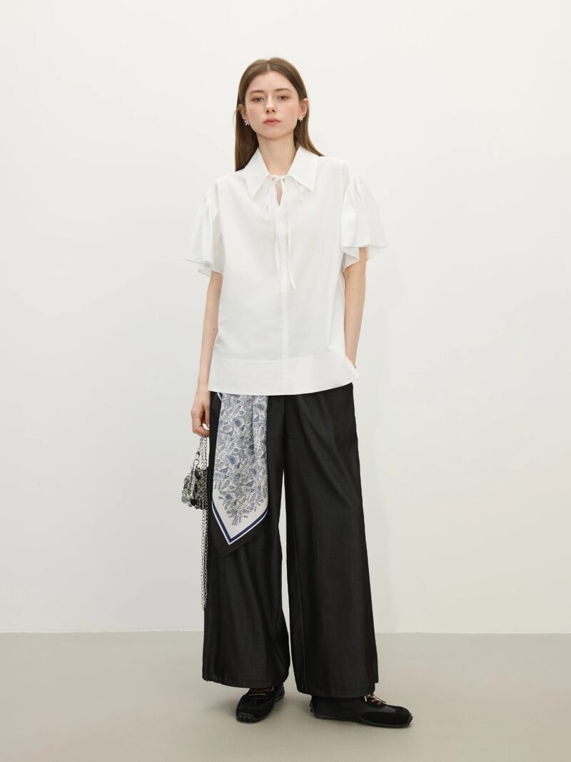 Sweet Collage V-Neck Loose Fit Summer Shirt for Women - Image 4
