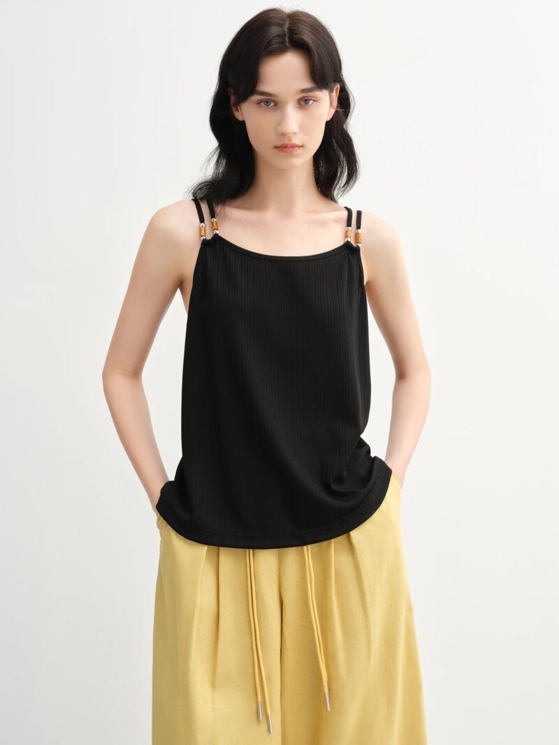 Plus Size Beaded Double Strap Commuter Vest Top for Summer - Image 2