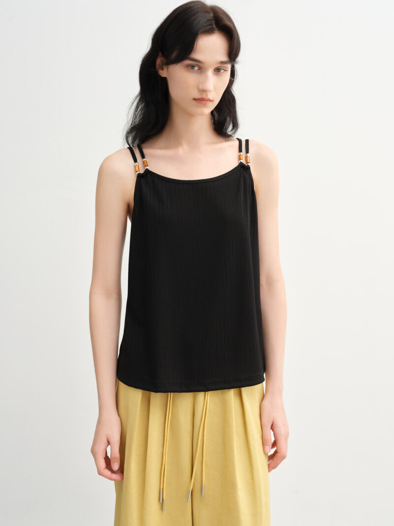 Plus Size Beaded Double Strap Commuter Vest Top for Summer - Image 5