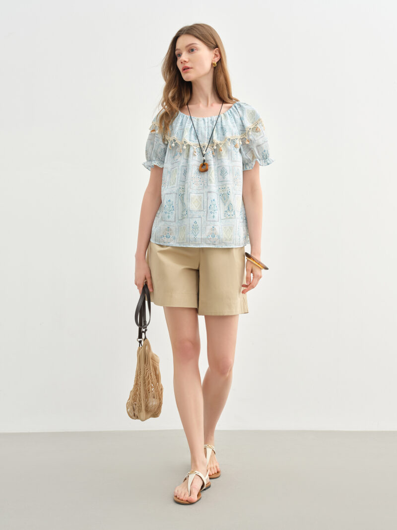 Sweet Romantic Two-Wear Puff Sleeve Blouse for Summer - Image 3