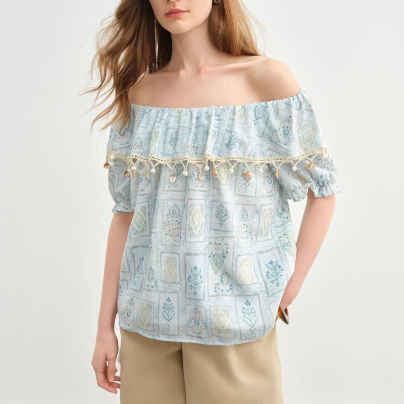 Sweet Romantic Two-Wear Puff Sleeve Blouse for Summer