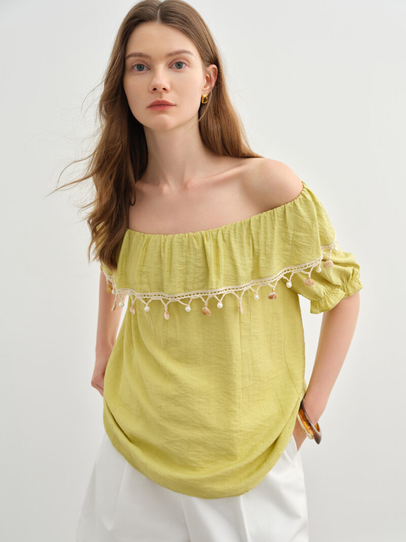 Sweet Romantic Two-Wear Puff Sleeve Blouse for Summer - Image 5