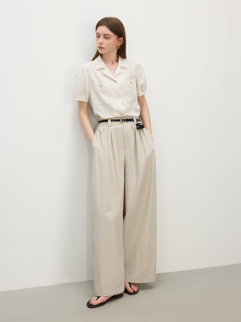 Men's Summer Linen Blend Short Sleeve Shirt with Retro Collar – Minimalist Style - Image 4