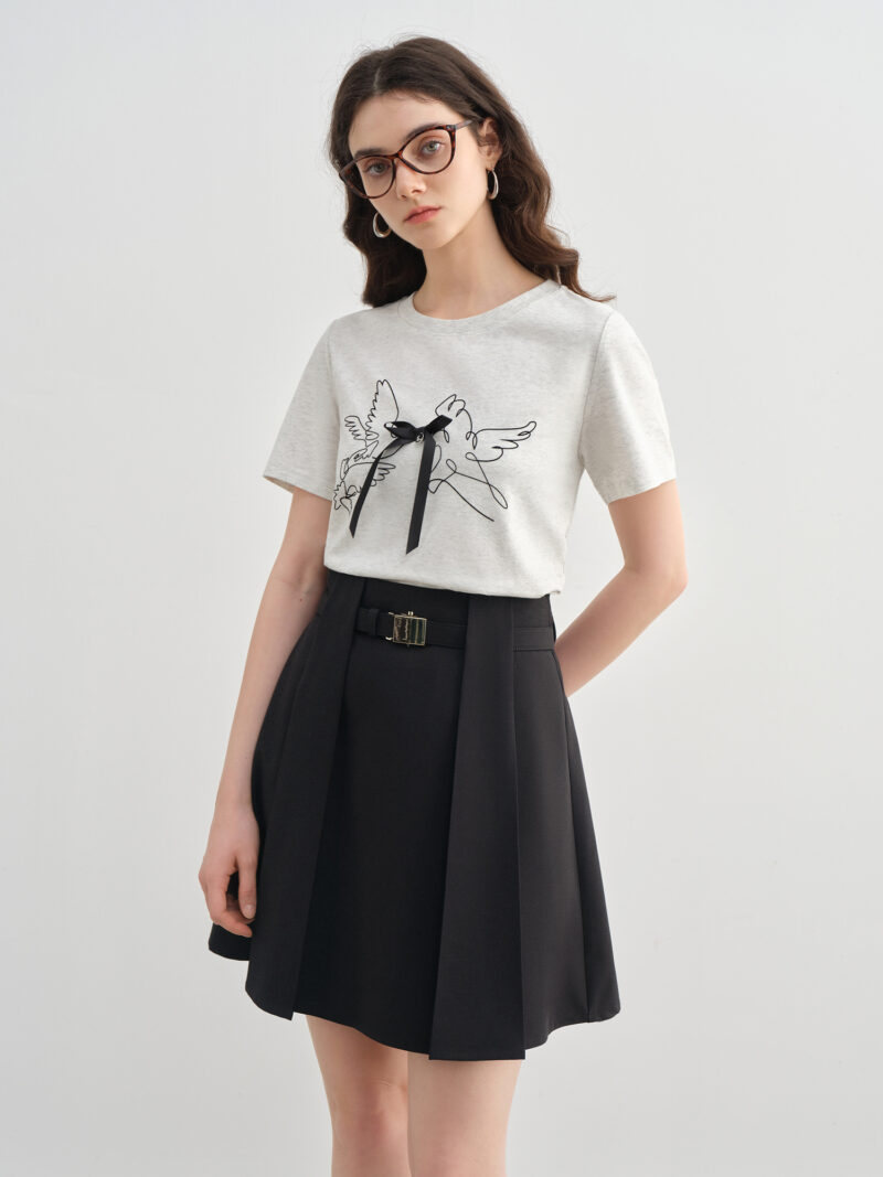 Plus Size Women's 3D Bow Bird Print T-Shirt – Summer Casual Short Sleeve - Image 4