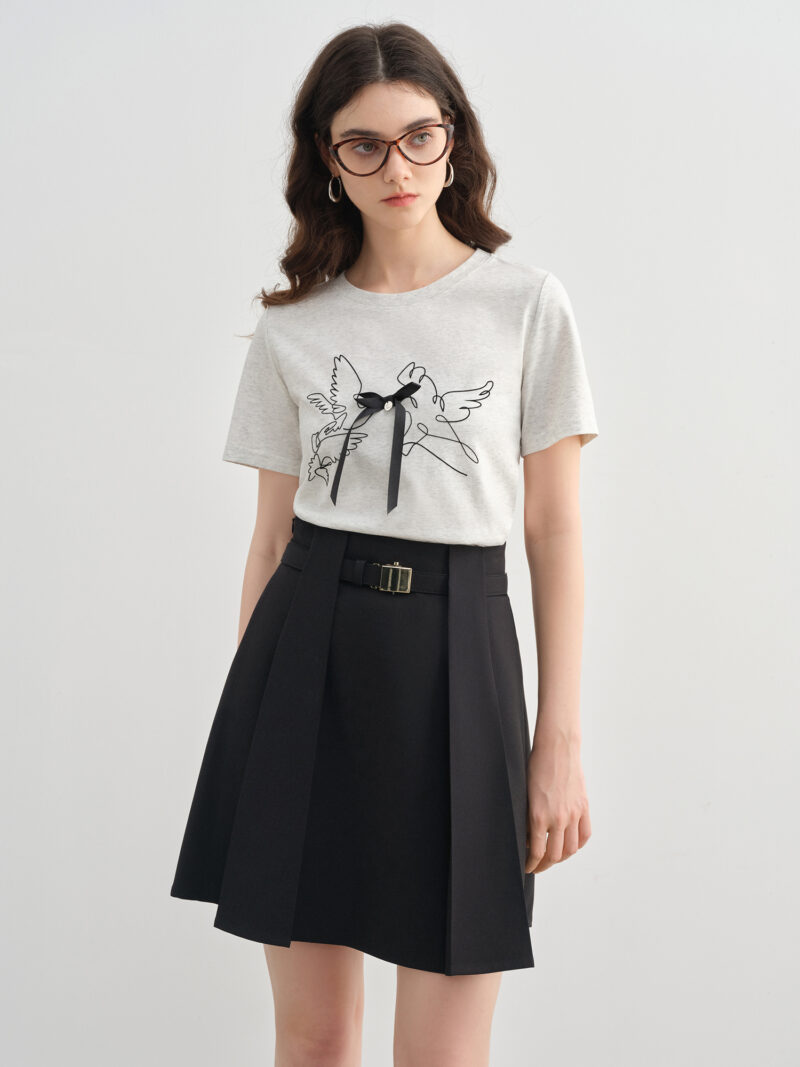 Plus Size Women's 3D Bow Bird Print T-Shirt – Summer Casual Short Sleeve - Image 5
