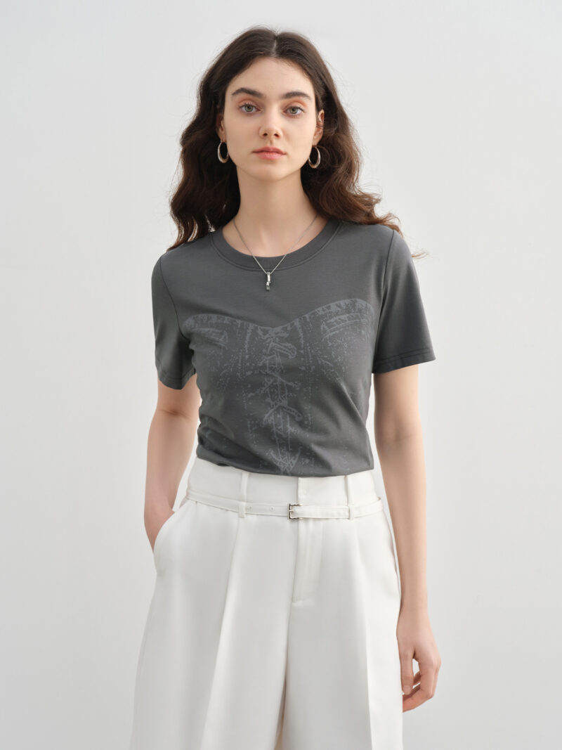 Plus Size Women's Summer Slogan Knit T-Shirt - Slim Fit Casual Tee - Image 4