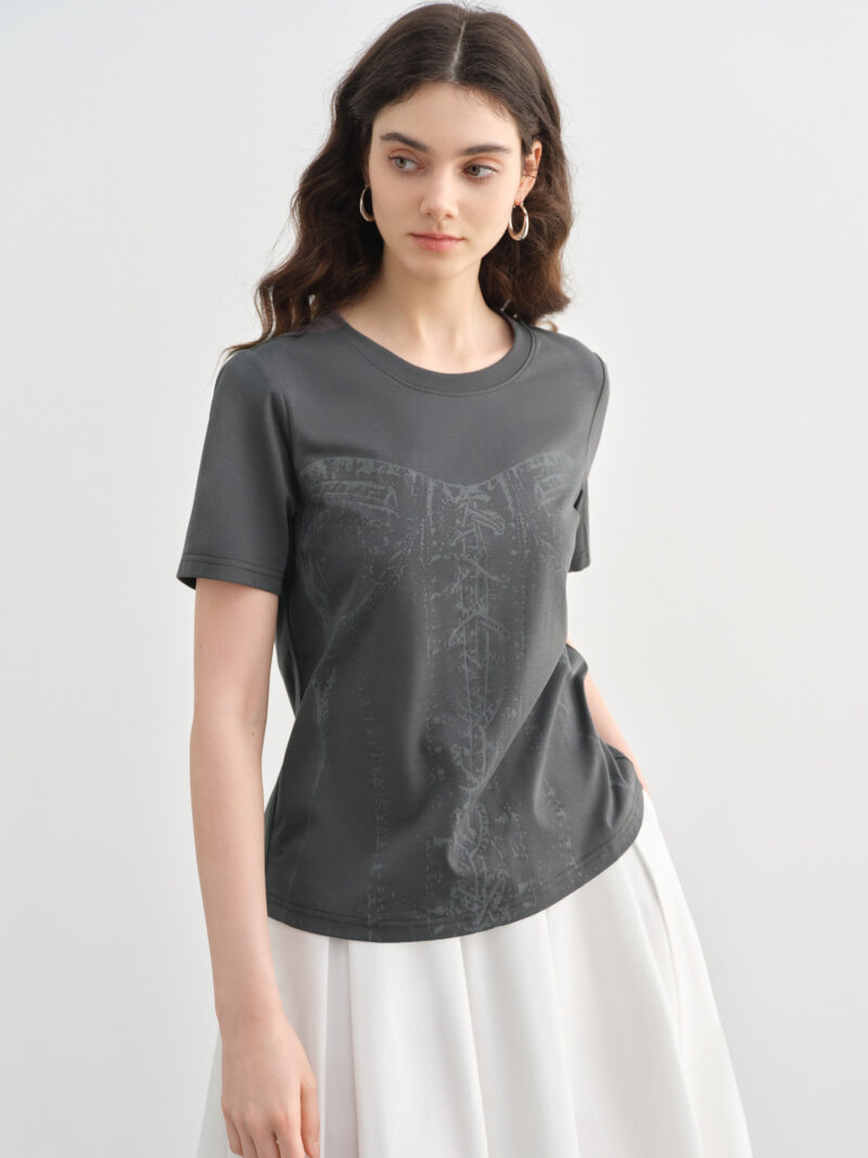 Plus Size Women's Summer Slogan Knit T-Shirt - Slim Fit Casual Tee - Image 5