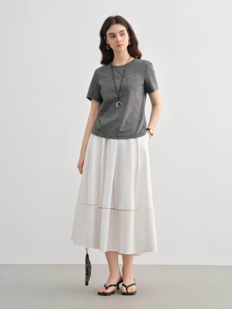 Plus Size Women's Summer Slogan Knit T-Shirt - Slim Fit Casual Tee - Image 2