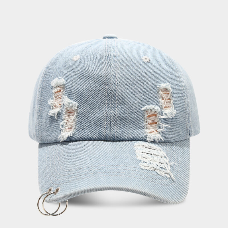 Denim Ripped Baseball Cap for Men & Women