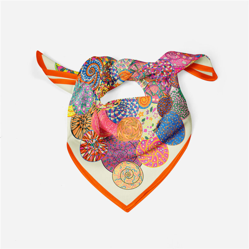Silk Snail Print Square Scarf - Image 3
