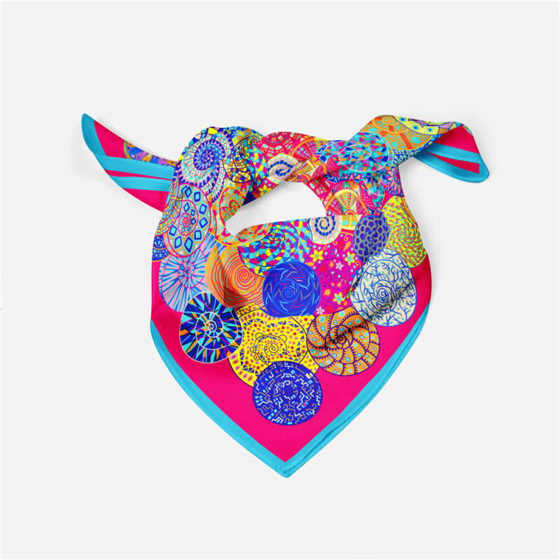 Silk Snail Print Square Scarf - Image 6