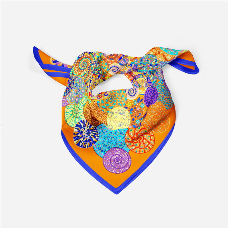 Silk Snail Print Square Scarf - Image 4