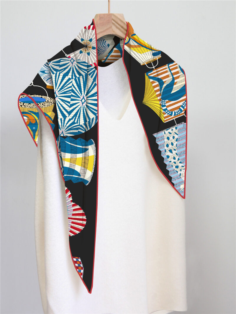 Luxury Silk Twill Triangle Scarf for Women - Image 9