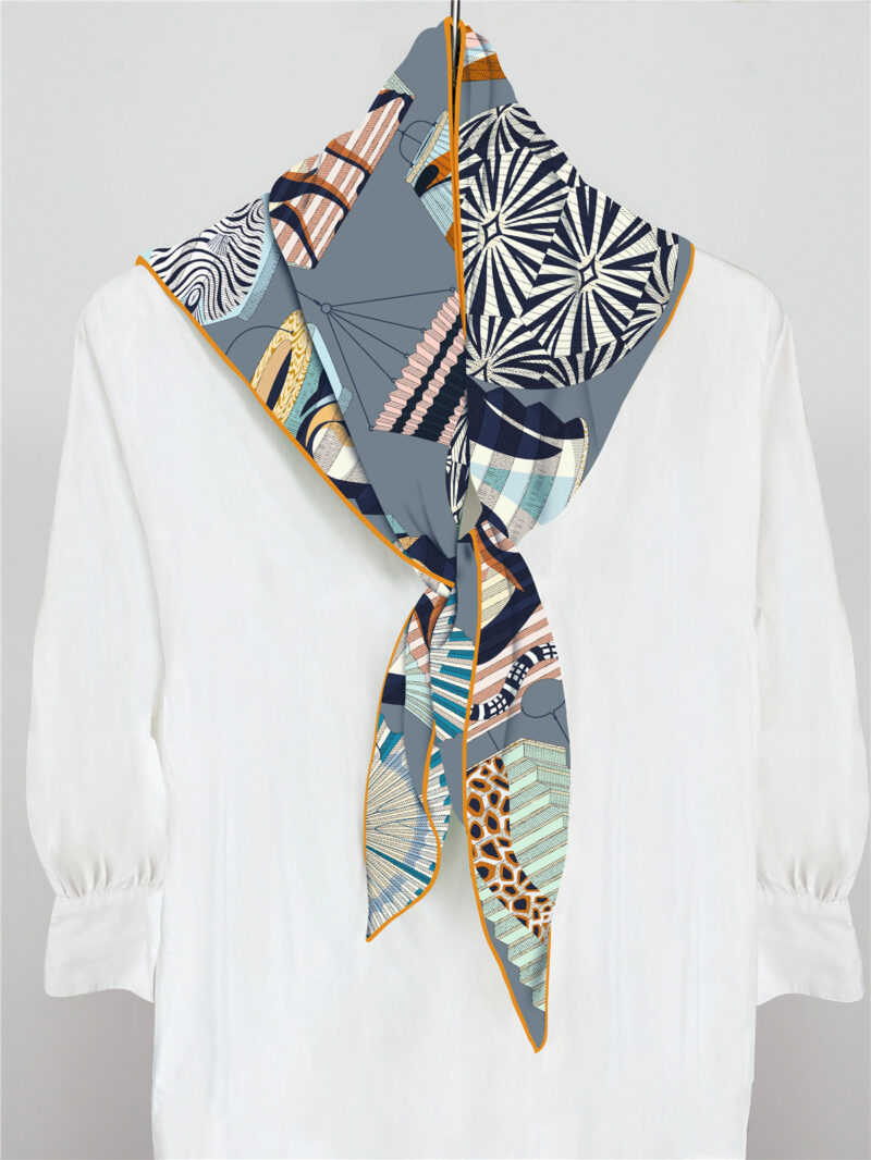 Luxury Silk Twill Triangle Scarf for Women - Image 2