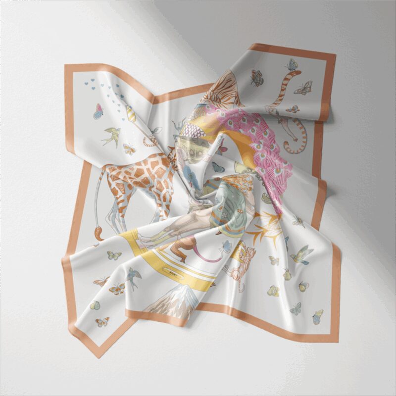 Luxury 21in Square Silk Scarf for Women - Image 3