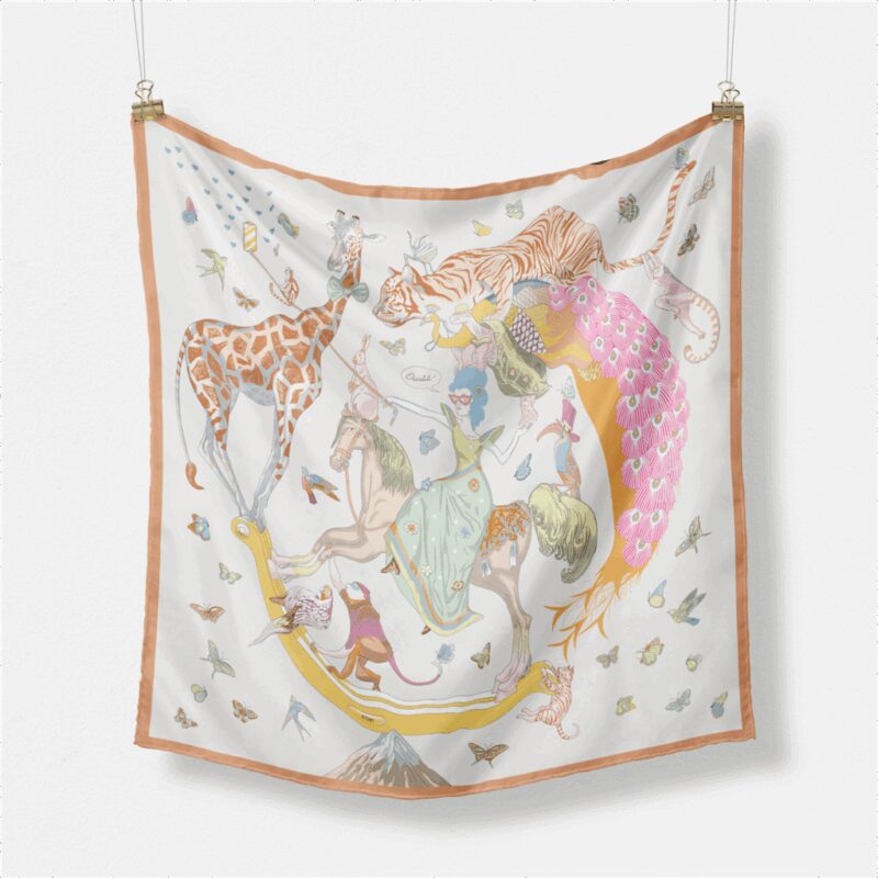 Luxury 21in Square Silk Scarf for Women