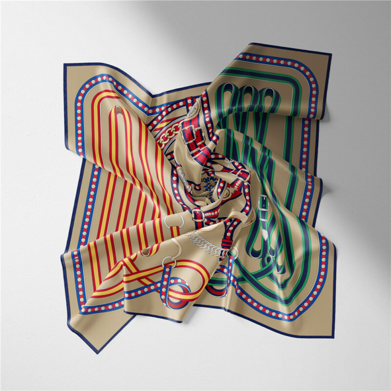 Luxury Silk Square Scarf 53cm - Image 6