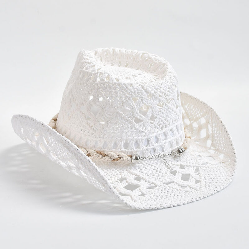 Women’s Summer Straw Sun Hat with Shell Detail - Image 5