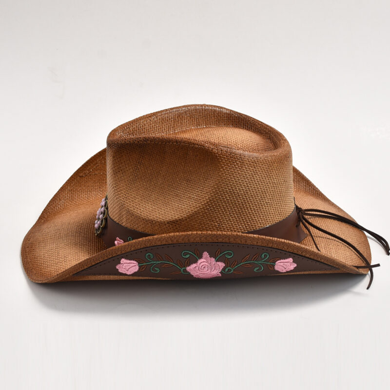 Vintage Straw Western Cowboy Hat - Image 4
