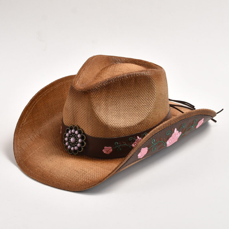 Vintage Straw Western Cowboy Hat - Image 3