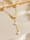 Butterfly Pearl Pendant Necklace for Women