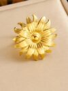 18K Gold Plated Stainless Steel Flower Adjustable Ring