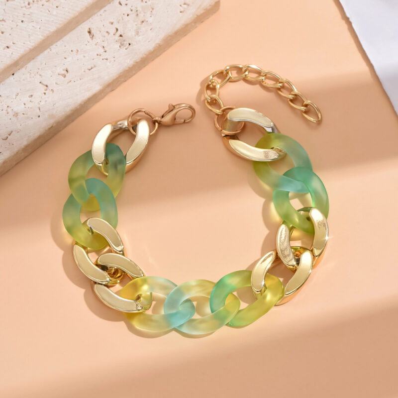 Y2K Acrylic Chain Link Bracelet Choker – Unisex Vintage Statement Jewelry - Image 5