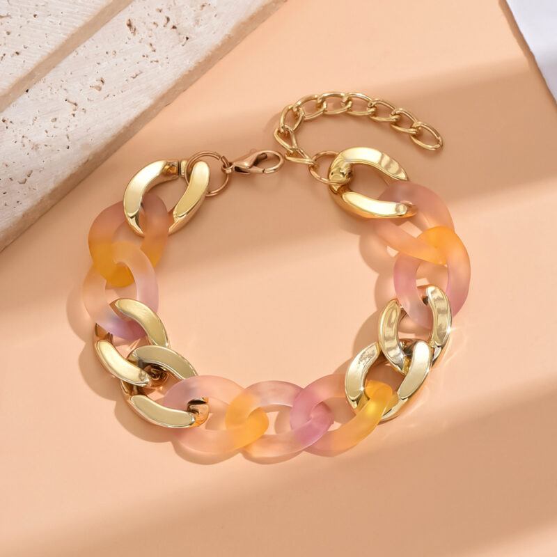 Y2K Acrylic Chain Link Bracelet Choker – Unisex Vintage Statement Jewelry - Image 4