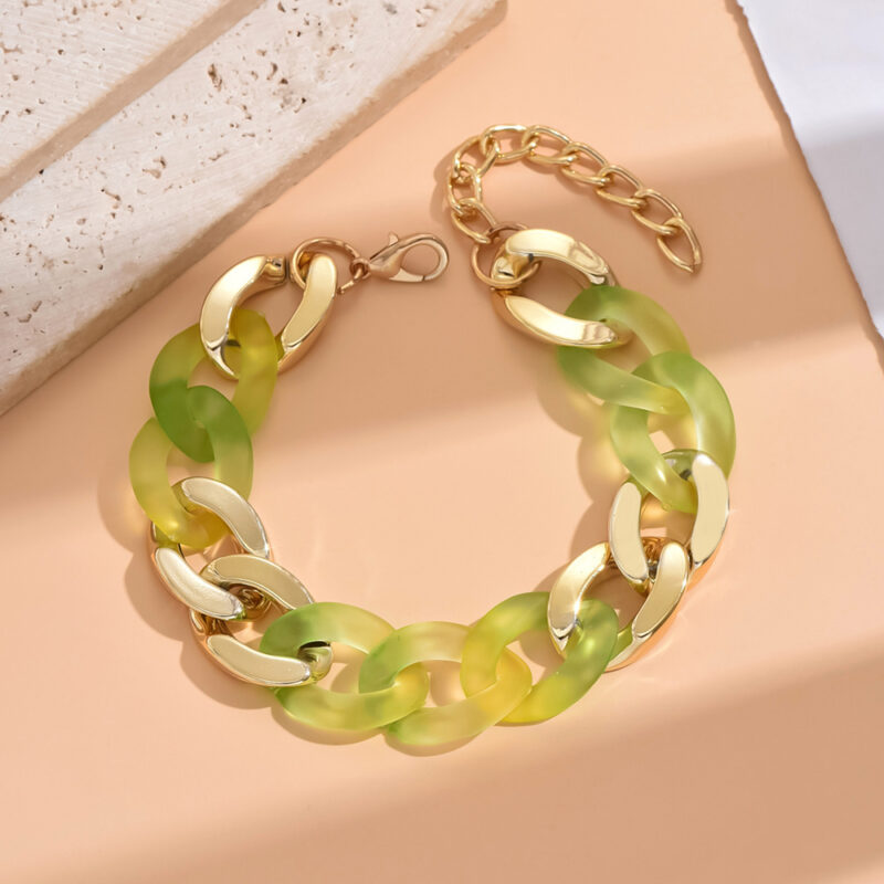 Y2K Acrylic Chain Link Bracelet Choker – Unisex Vintage Statement Jewelry - Image 3