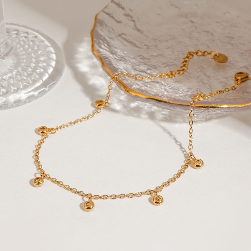 Elegant 18K Gold-Plated Waterproof Zircon Anklet for Daily Wear - Image 7