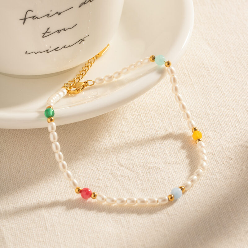 Elegant Pearl Beaded Anklet for Women – 18K Gold Color Stainless Steel - Image 5