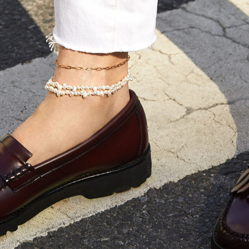 18K Gold Plated Paper Clip Chain Anklet – Waterproof & Anti-Allergic