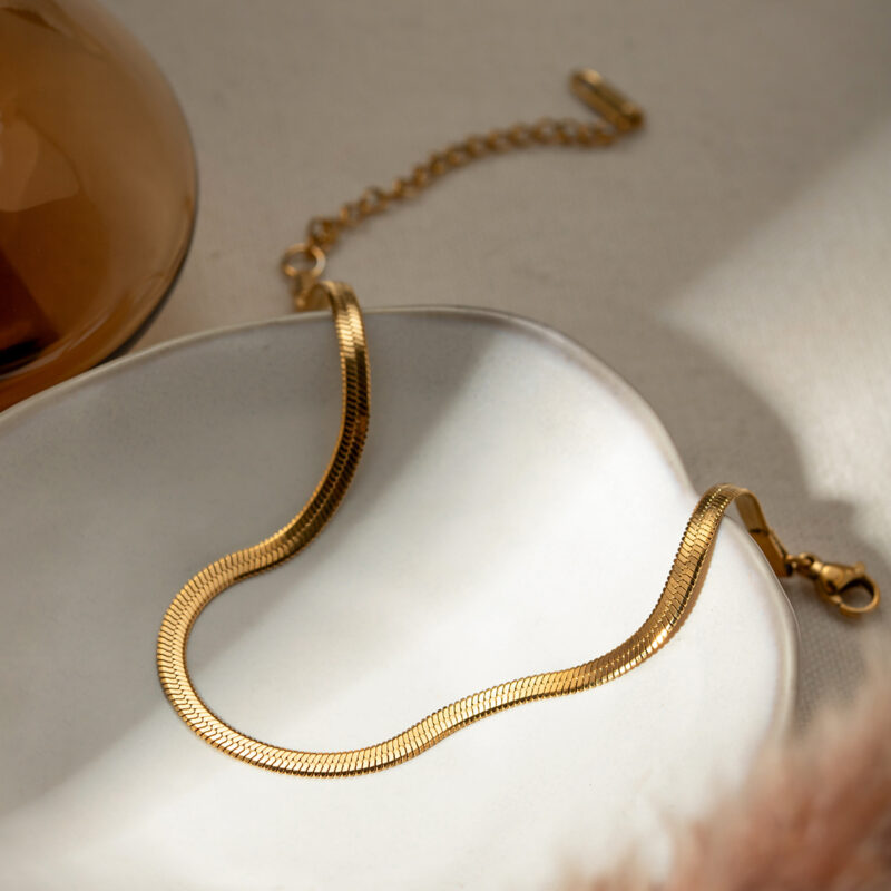 18K Gold Plated Waterproof Snake Bone Anklet – Stylish & Rust Proof - Image 4