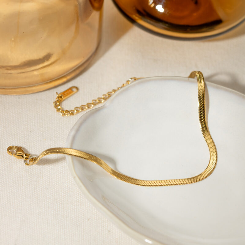 18K Gold Plated Waterproof Snake Bone Anklet – Stylish & Rust Proof - Image 3