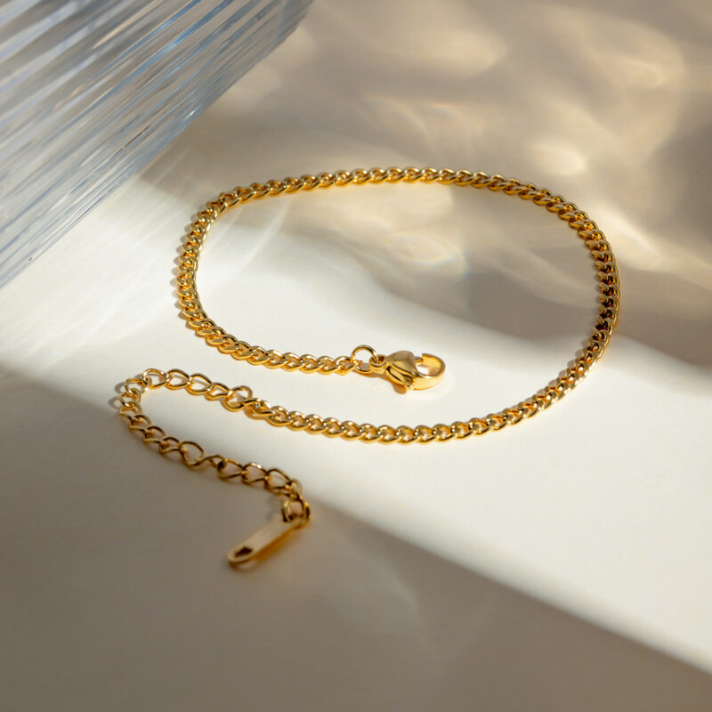 18K Gold Plated Waterproof Stainless Steel Anklet - Stylish & Anti-Allergic - Image 2