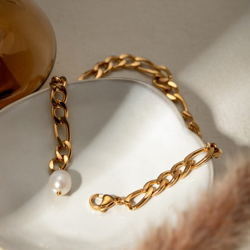 18K Gold Plated Waterproof Pearl Anklet – Anti-Allergic Summer Charm - Image 3