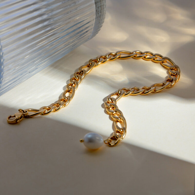 18K Gold Plated Waterproof Pearl Anklet – Anti-Allergic Summer Charm - Image 5