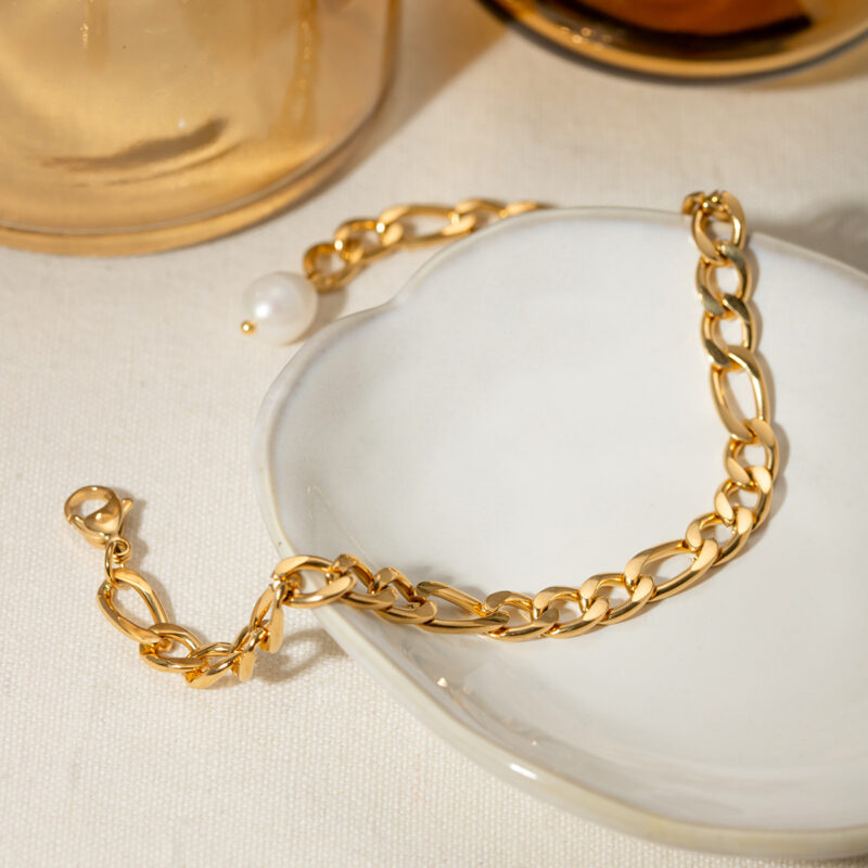 18K Gold Plated Waterproof Pearl Anklet – Anti-Allergic Summer Charm - Image 2